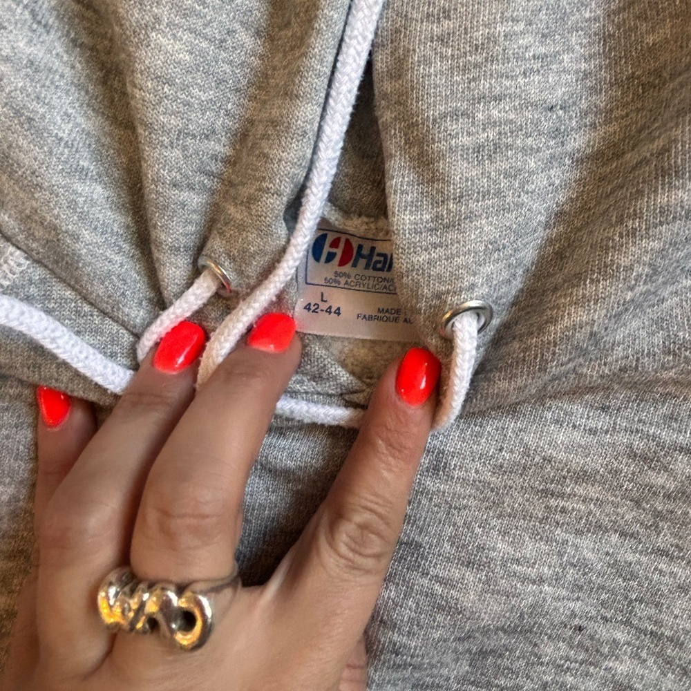 Vintage grey hoodie 80s super soft looking for best offer - Picture 3 of 6